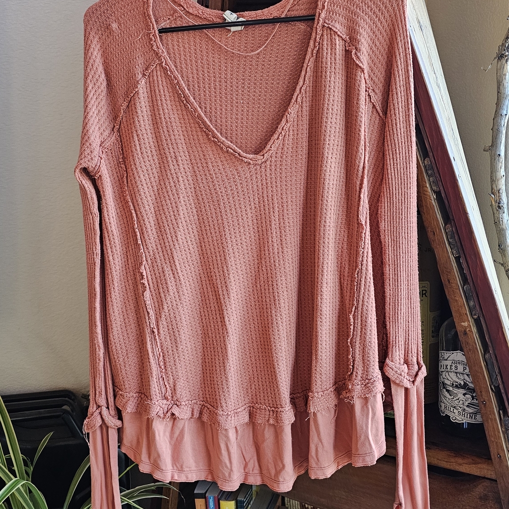 We The Free Dusty Rose Long Sleeve Top